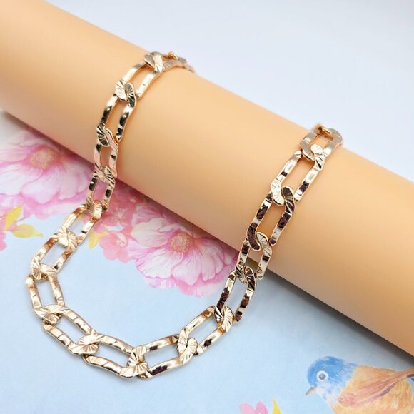 Rose Gold Chunky Link Necklace in High Shine Finish – 19.7 Inch, XPNL0071 - Picture 9 of 12